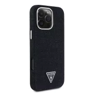   Guess Denim Triangle Logo iPhone 16 Pro MagSafe hátlap tok, fekete