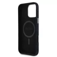   Guess Denim Triangle Logo iPhone 16 Pro MagSafe hátlap tok, fekete