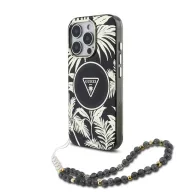   Guess IML Palm Trees Triangle Logo iPhone 16 Pro MagSafe hátlap tok karpánttal, fekete