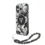 Guess IML Palm Trees Triangle Logo iPhone 16 Pro MagSafe hátlap tok karpánttal, fekete