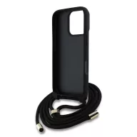   Guess PU 4G Metal Logo Crossbody Strap iPhone 15 Pro Max hátlap tok, rózsaszín