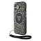 Guess IML Leopard Triangle Logo Strap iPhone 16 MagSafe hátlap tok, barna