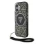 Guess IML Leopard Triangle Logo Strap iPhone 16 MagSafe hátlap tok, barna