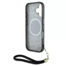 Guess IML Leopard Triangle Logo Strap iPhone 16 MagSafe hátlap tok, barna