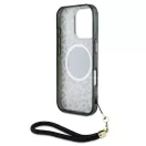 Guess IML Leopard Triangle Logo Strap iPhone 16 Pro MagSafe hátlap tok, barna