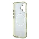 Guess IML Glitter Magnolia and Triangle Logo iPhone 16 MagSafe hátlap tok, zöld