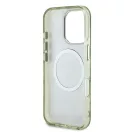 Guess IML Glitter Magnolia and Triangle Logo iPhone 16 Pro Max MagSafe hátlap tok, zöld
