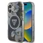 Guess IML Glitter Magnolia and Triangle Logo iPhone 16 MagSafe hátlap tok, fekete