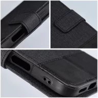   Gomma Samsung Galaxy S25 Edge flip/oldalra nyíló tok kártyatartó résszel, fekete