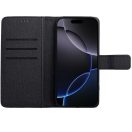 Gomma Samsung Galaxy S25 Edge flip/oldalra nyíló tok kártyatartó résszel, fekete