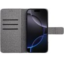 Gomma Samsung Galaxy S25 Edge flip/oldalra nyíló tok kártyatartó résszel, szürke