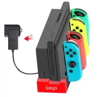   iPega 9186 Dock pro töltő állomás N-Switch /Joy-con kompatibilis, fekete/piros