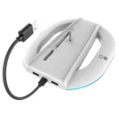 iPega P5S035SA PlayStation 5 Pro/Slim függőleges állvány RGB világítással, 2xUSB-A csatlakozóval, fehér