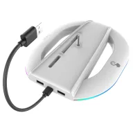  iPega P5S035SA PlayStation 5 Pro/Slim függőleges állvány RGB világítással, 2xUSB-A csatlakozóval, fehér