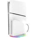 iPega P5S035SA PlayStation 5 Pro/Slim függőleges állvány RGB világítással, 2xUSB-A csatlakozóval, fehér