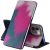 Apple iPhone 13 Pro Max, Oldalra nyíló tok, stand, festék minta, Wooze Flashy Colors, színes/lila