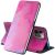 Apple iPhone 13 Pro Max, Oldalra nyíló tok, stand, festék minta, Wooze Flashy Colors, színes/rózsaszín