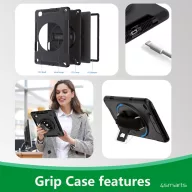   4smarts Rugged Apple iPad 10.9 2022 / iPad 11 2025 közepesen ütésálló tok kitámasztóval, fekete