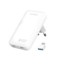 4smarts FlatPlug Slim Dual USB-C hálózati adapter, 65W GaN, fehér