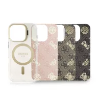   Guess PC/TPU Electroplated iPhone 16 Pro hátlap tok kitámasztóval, cserélhető hátlappal, átlátszó