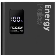   OBAL:ME EnergyPulse powerbank / külső akkumulátor kábellel, digitális kijelzővel, 30000mAh, 22,5W, fekete