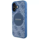 Guess 4G Circle Classic Logo iPhone 16 MagSafe hátlap tok, kék