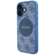   Guess 4G Circle Classic Logo iPhone 16 MagSafe hátlap tok, kék