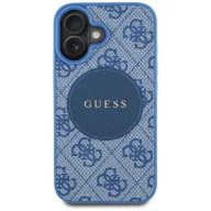   Guess 4G Circle Classic Logo iPhone 16 MagSafe hátlap tok, kék