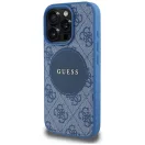Guess 4G Circle Classic Logo iPhone 16 Pro MagSafe hátlap tok, kék