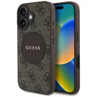   Guess 4G Circle Classic Logo iPhone 16 MagSafe hátlap tok, barna