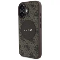   Guess 4G Circle Classic Logo iPhone 16 MagSafe hátlap tok, barna