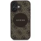 Guess 4G Circle Classic Logo iPhone 16 MagSafe hátlap tok, barna