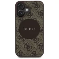   Guess 4G Circle Classic Logo iPhone 16 MagSafe hátlap tok, barna