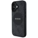 Guess 4G Circle Classic Logo iPhone 16 MagSafe hátlap tok, fekete