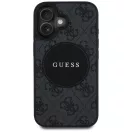 Guess 4G Circle Classic Logo iPhone 16 MagSafe hátlap tok, fekete