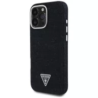   Guess Denim Triangle Logo iPhone 16 Pro Max MagSafe hátlap tok, fekete