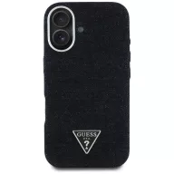   Guess Denim Triangle Logo iPhone 16 MagSafe hátlap tok, fekete