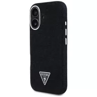   Guess Denim Triangle Logo iPhone 16 MagSafe hátlap tok, fekete