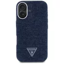Guess Denim Triangle Logo iPhone 16 MagSafe hátlap tok, kék