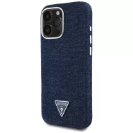   Guess Denim Triangle Logo iPhone 16 Pro MagSafe hátlap tok, kék