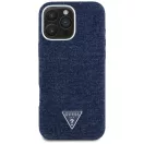Guess Denim Triangle Logo iPhone 16 Pro MagSafe hátlap tok, kék