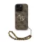 Guess PU 4G Metal Logo Strap iPhone 16 Pro Max hátlap tok, barna