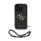 Guess PU 4G Metal Logo Strap iPhone 16 Pro Max hátlap tok, fekete