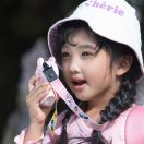 PICOCICI K47 walkie-talkie gyerekeknek, nyuszi alakú, 2db, sárga-rózsaszín