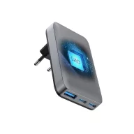   Forcell F-Energy GaN III VT-47 ultra vékony utazó / töltő adapter, 2X USB-C + USB-A, 4A, 65w, szürke