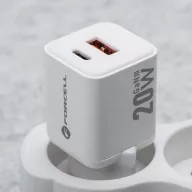   Forcell F-Energy Mini GaN III VT-35A USB-C + USB-A töltő adapter,  PD, QC4.0, 20W, fehér