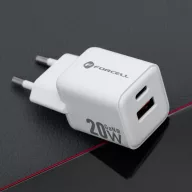   Forcell F-Energy Mini GaN III VT-35A USB-C + USB-A töltő adapter,  PD, QC4.0, 20W, fehér