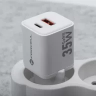   Forcell F-Energy Mini GaN III VT-35C USB-C + USB-A töltő adapter,  PD, QC4.0, 35W, fehér