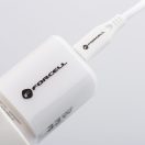 Forcell F-Energy Crystal Color GaN III VT-41 USB-C-USB-A hálózati töltő adapter szilikon kábellel, 33W, fehér