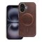 Gentleman iPhone 15 MagSafe kompatibilis ECO bőr tok, kameravédő peremmel, barna
